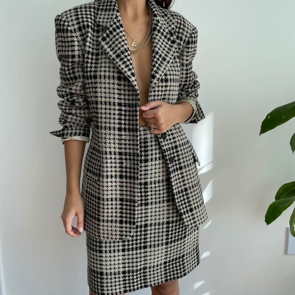 Escada houndstooth wool blazer jacket - Picture 12 of 13